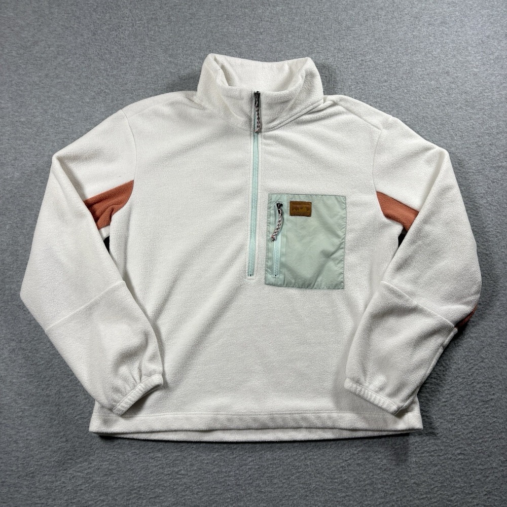 Patagonia Microdini 1/2 Zip Fleece Pullover Womens Small White Colorblock Hiking